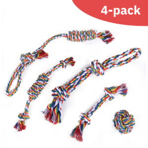 Durable Dog Rope Toy Set - 4 Pack